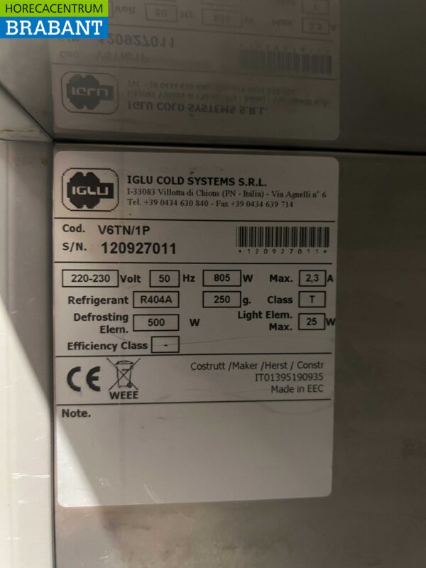 Réfrigérateur Iglu en acier inoxydable 600 litres 230V Horeca – Image 5