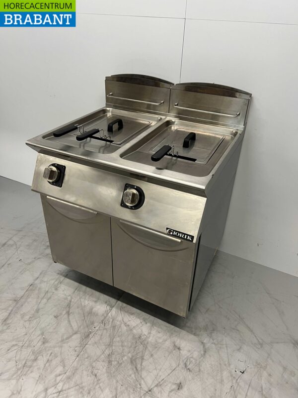 Friteuse double Giorik en acier inoxydable 2 x 13 litres 23 kW GAZ Restauration – Image 3
