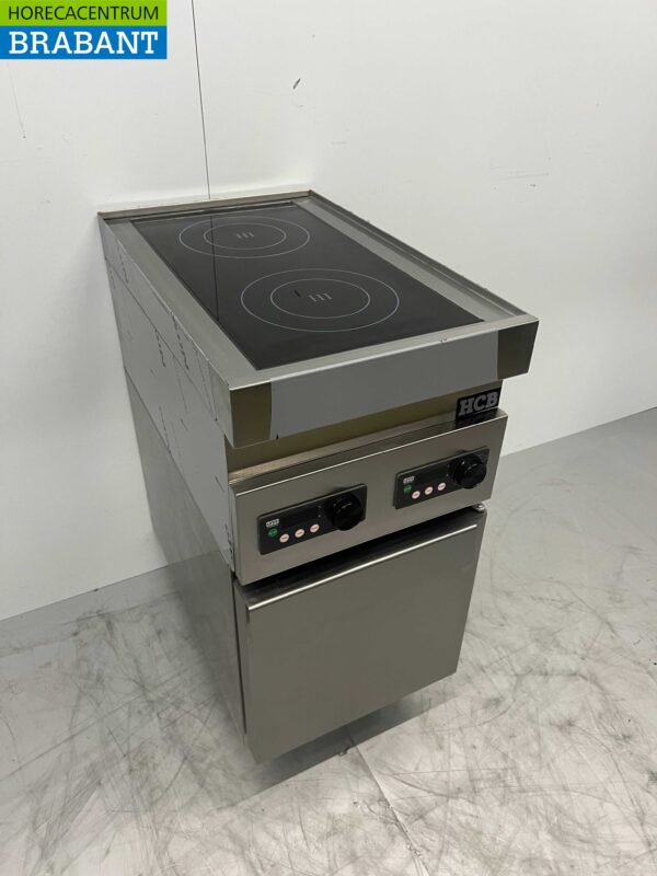 Plaque de cuisson à induction en acier inoxydable 2 brûleurs 7 kW 400V 40 cm – Image 2
