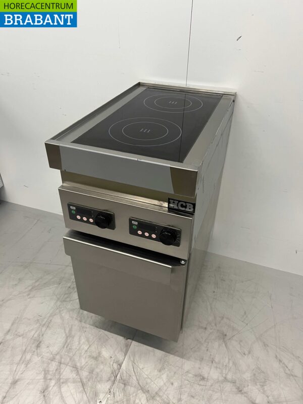 Plaque de cuisson à induction en acier inoxydable 2 brûleurs 7 kW 400V 40 cm – Image 3