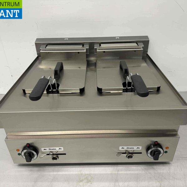 Friteuse double en acier inoxydable 2 x 10 litres Premium-line 400V Horeca