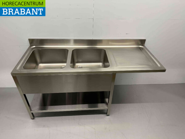 Evier en acier inoxydable double évier Premium-line 180 cm Horeca – Image 2