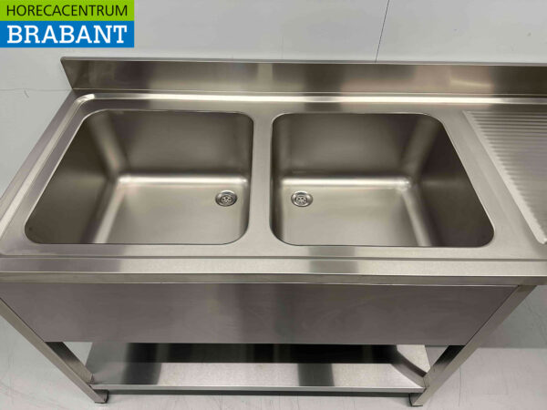 Evier en acier inoxydable double évier Premium-line 180 cm Horeca – Image 3