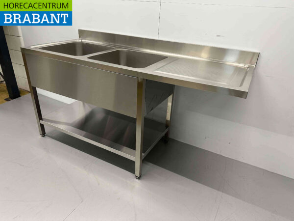 Evier en acier inoxydable double évier Premium-line 180 cm Horeca – Image 5