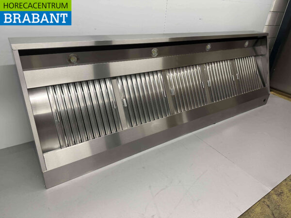 Hotte aspirante en acier inoxydable Premium-line Moteur 2500 kuub Modèle incliné 300 cm 230V Horeca – Image 3