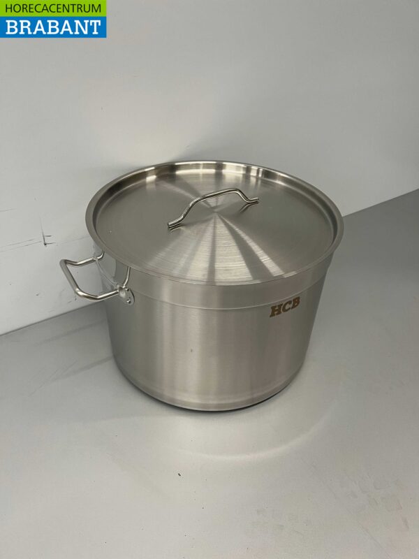 Acier inoxydable Poêle à soupe Poêle de cuisson Induction 35 x 22 cm 23 litres Restauration – Image 2