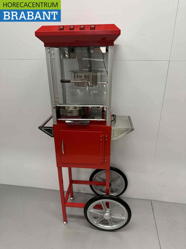 Machine à pop-corn Machine à pop-corn avec chariot rouge 230V Braderie Markt Horeca – Image 6