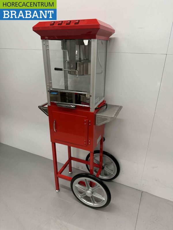 Machine à pop-corn Machine à pop-corn avec chariot rouge 230V Braderie Markt Horeca – Image 5