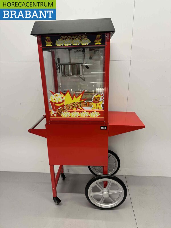 Machine à pop-corn de luxe Machine à pop-corn noire avec support 230V Braderie Markt Horeca