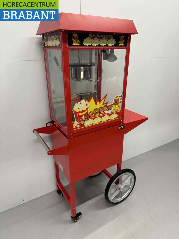 Machine à pop-corn de luxe Machine à pop-corn rouge avec support 230V Braderie Markt Horeca – Image 3