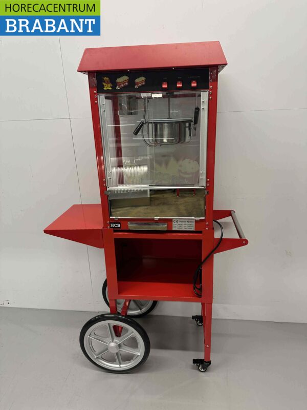 Machine à pop-corn de luxe Machine à pop-corn rouge avec support 230V Braderie Markt Horeca – Image 4