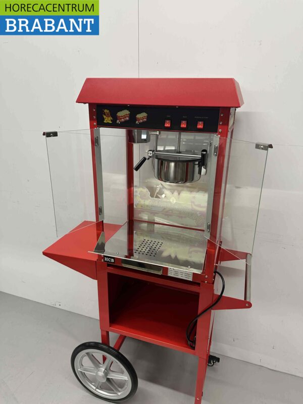 Machine à pop-corn de luxe Machine à pop-corn rouge avec support 230V Braderie Markt Horeca – Image 7