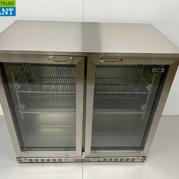 Acier inoxydable Backbar Bar Cooler Portes vitrées pliantes 218 litres 90 cm 230V Horeca