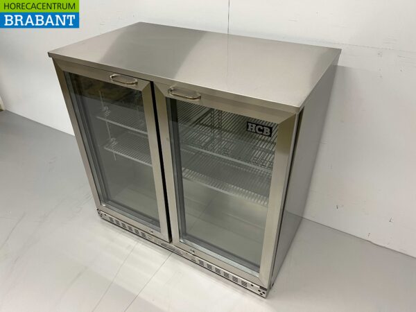 Acier inoxydable Backbar Bar Cooler Portes vitrées pliantes 218 litres 90 cm 230V Horeca – Image 3
