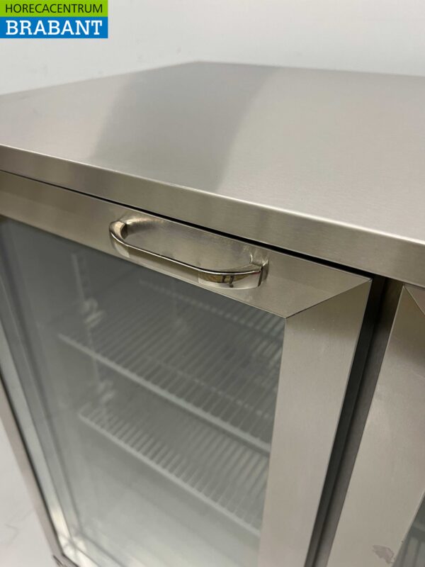 Acier inoxydable Backbar Bar Cooler Portes vitrées pliantes 218 litres 90 cm 230V Horeca – Image 5