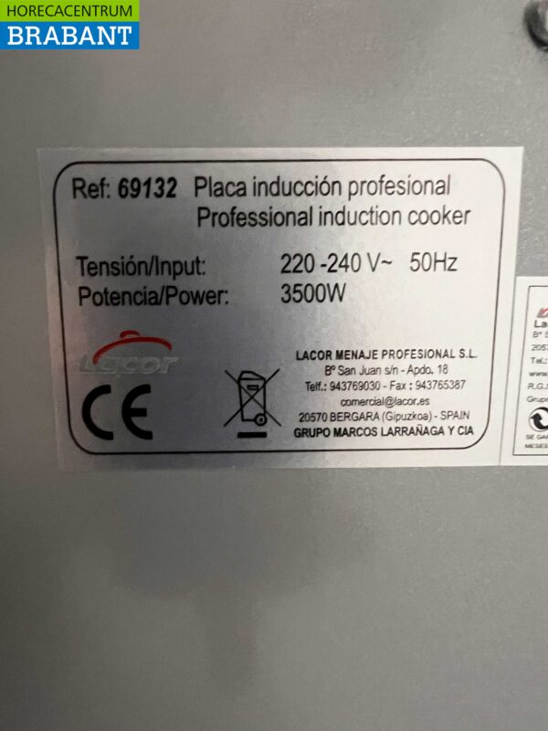 Acier inoxydable Lacor Plaque de cuisson à induction 3,5 kW 230V Horeca – Image 4