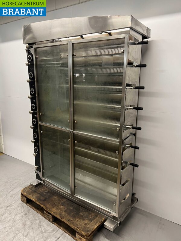 Gril à poulet vertical Sofinor en acier inoxydable 7 brochettes GAZ/230V Restauration – Image 3