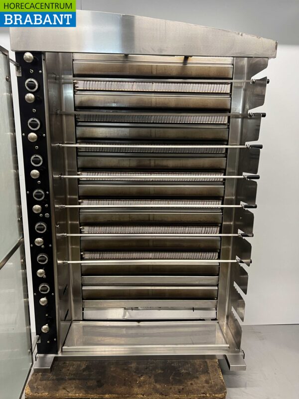 Gril à poulet vertical Sofinor en acier inoxydable 7 brochettes GAZ/230V Restauration – Image 4