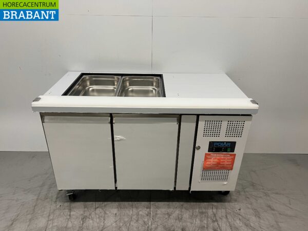 Acier inoxydable Polar Réfrigération Comptoir Saladette 2 portes 136 cm 230V Horeca