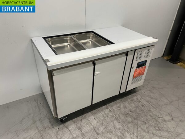 Acier inoxydable Polar Réfrigération Comptoir Saladette 2 portes 136 cm 230V Horeca – Image 2