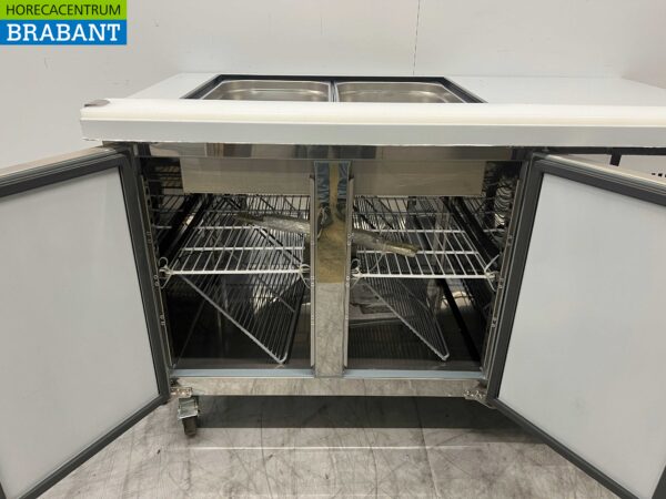 Acier inoxydable Polar Réfrigération Comptoir Saladette 2 portes 136 cm 230V Horeca – Image 4