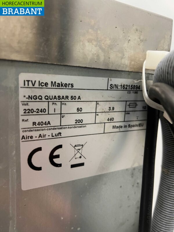 Machine à glaçons ITV Quasar en acier inoxydable Machine à glaçons 48 kg p/d 230V Horeca – Image 5