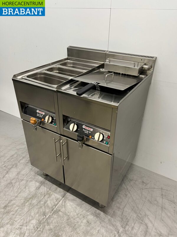 Hendi Cookersystem en acier inoxydable Ligne de cuisson avec friteuse 10L et bain-marie 74 cm Horeca – Image 3
