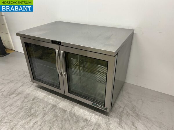 Établi réfrigéré mobile en acier inoxydable 2 portes en verre 122,5 cm 230V Horeca – Image 3