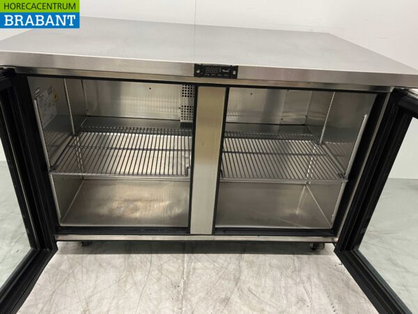 Établi réfrigéré mobile en acier inoxydable 2 portes en verre 122,5 cm 230V Horeca – Image 4