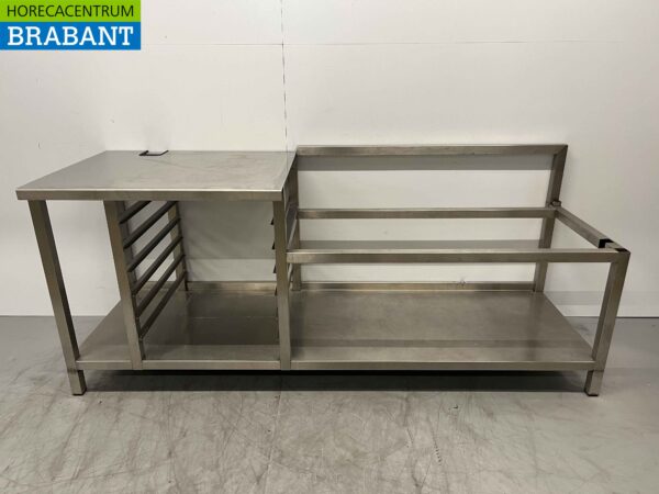 Base de table de travail en acier inoxydable 207,5 x 70 x 85 cm Restauration