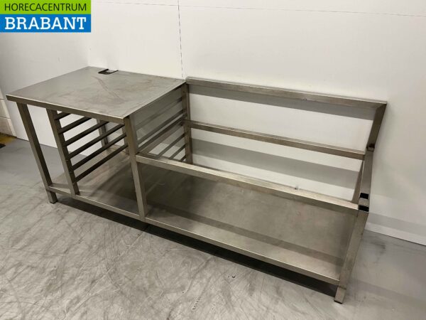 Base de table de travail en acier inoxydable 207,5 x 70 x 85 cm Restauration – Image 2