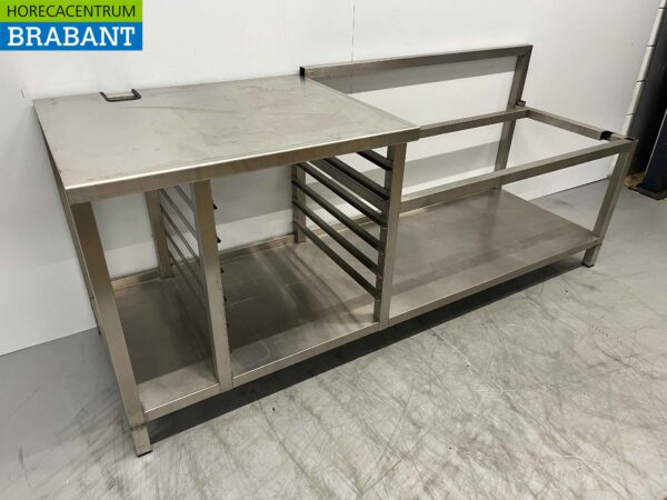Base de table de travail en acier inoxydable 207,5 x 70 x 85 cm Restauration – Image 3