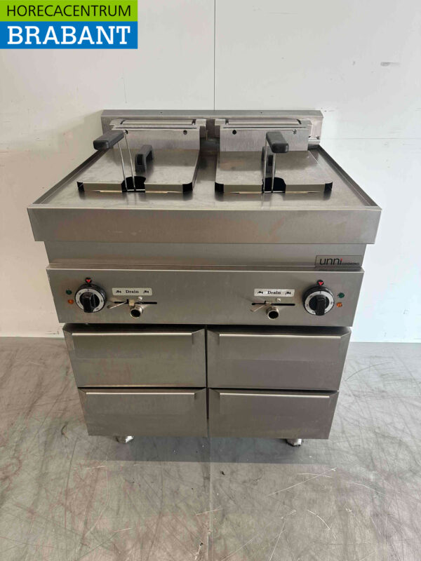Friteuse double en acier inoxydable 2 x 10 litres 400V Horeca