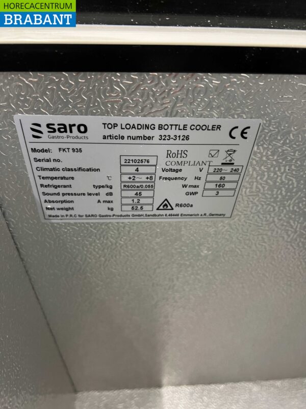 Saro Glacière à bouteilles Glacière de bar Capacité 279 litres 93,5 cm 230V Horeca – Image 6