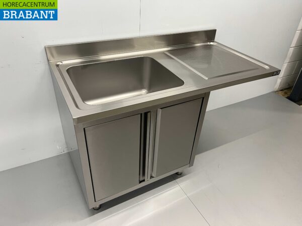 Évier en acier inoxydable Évier portes pliantes Premium-line 140cm Catering – Image 2