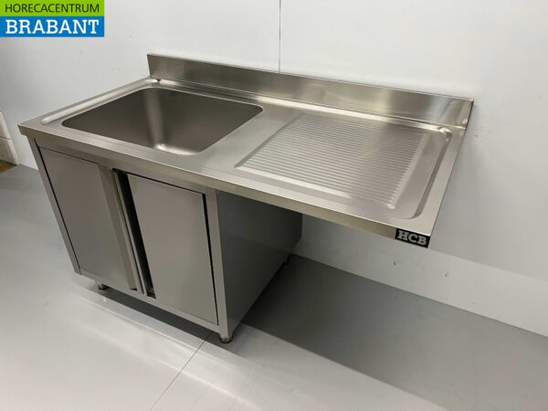 Évier en acier inoxydable Évier portes pliantes Premium-line 140cm Catering – Image 3