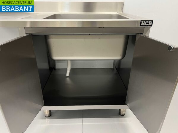 Évier en acier inoxydable Évier portes pliantes Premium-line 140 cm Restauration – Image 4