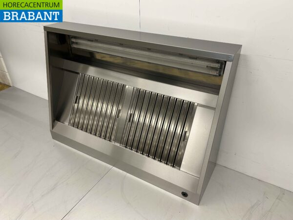 Hotte aspirante en acier inoxydable avec filtres à lamelles Premium-line 140 cm modèle incliné Catering – Image 2