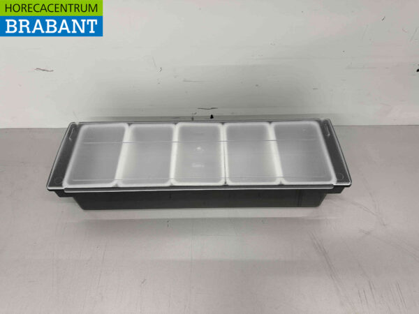 HCB Porte-ingrédients Bac à ingrédients Unité de garnissage avec 5 bacs 49,5 cm Horeca – Image 2