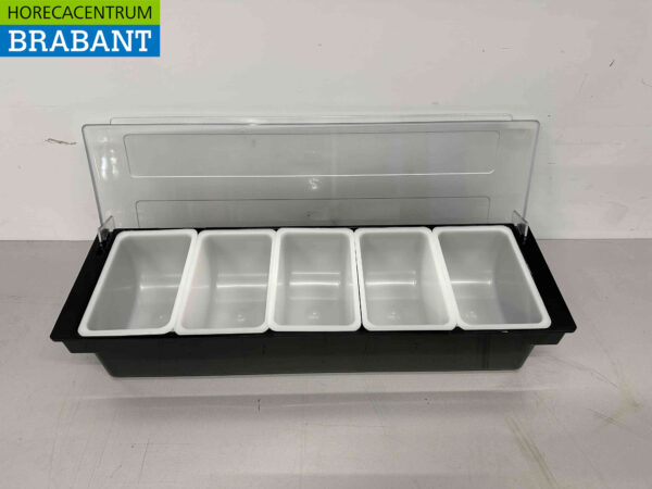 HCB Porte-ingrédients Bac à ingrédients Unité de garnissage avec 5 bacs 49,5 cm Horeca – Image 5