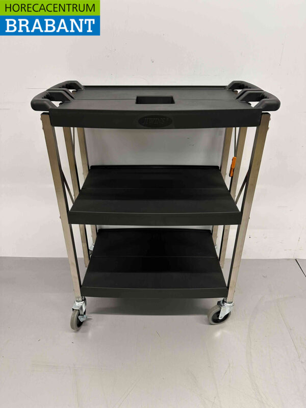 HCB Chariot de service pliable 3 étages 74 cm Horeca