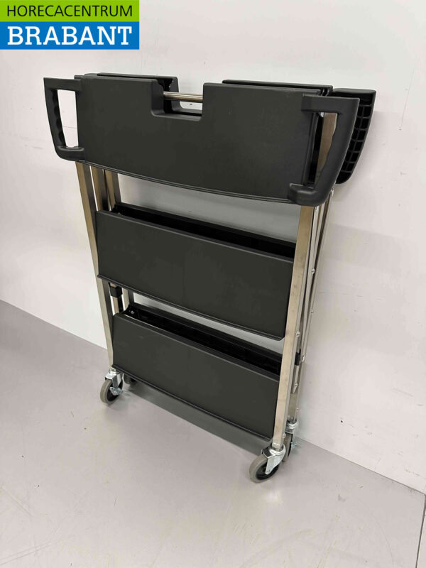 HCB Chariot de service pliable 3 étages 74 cm Horeca – Image 6