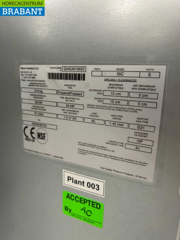 Friteuse en acier inoxydable Pitco 35C+S Friteuse 18 litres Gaz propane GAS Horeca – Image 7