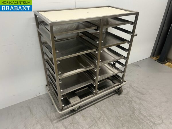Chariot de transport en acier inoxydable Chariot à assiettes 104 cm Horeca – Image 3