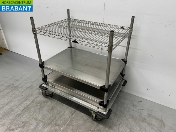Chariot de service en acier inoxydable 2 étages 75 cm Horeca – Image 2