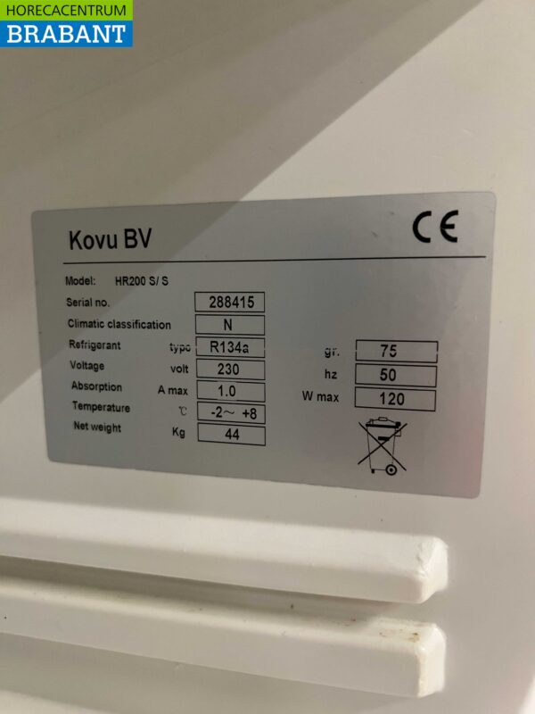 Réfrigérateur Groenland en acier inoxydable Refroidissement 130 litres 230V Horeca – Image 5