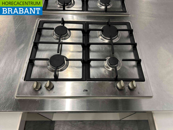Îlot de cuisine Etna en acier inoxydable avec 2 x 4 brûleurs GAS 180 x 120 cm Restauration – Image 6