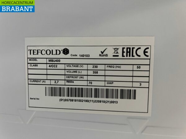 Tefcold MSU400 Réfrigérateur médical à porte vitrée 372 litres 230V Horeca – Image 5