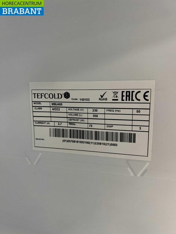 Tefcold MSU400 Réfrigérateur médical à porte vitrée 372 litres 230V Horeca – Image 5