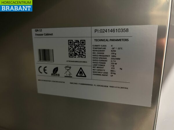Acier inoxydable CoolHead Congélateur à deux portes Congélateur 1255 litres 230V Horeca – Image 5